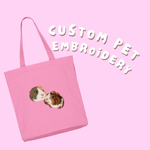 Custom Pet Embroidered Tote Bag